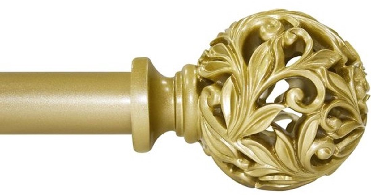 Gordijnstok - Vensterstang - Raamdecoratie - Uniek gesneden eindstukken - 46 tot 114 cm - Goud
