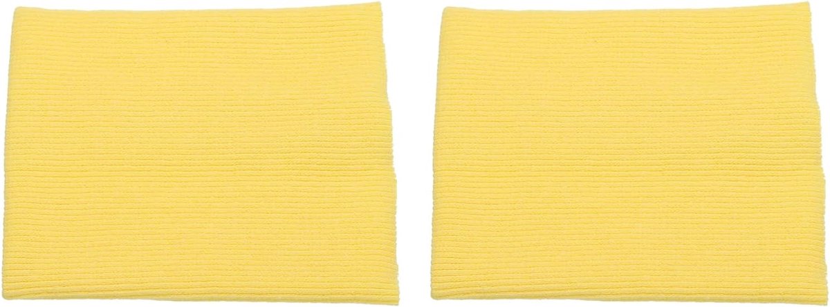 Elastische manchetten geribbelde randen katoenen stof gebreide geribbelde stretch band manchetmouw, [voor naaien, doe-het-zelf ambacht] - citroengeel/ 2 stuks