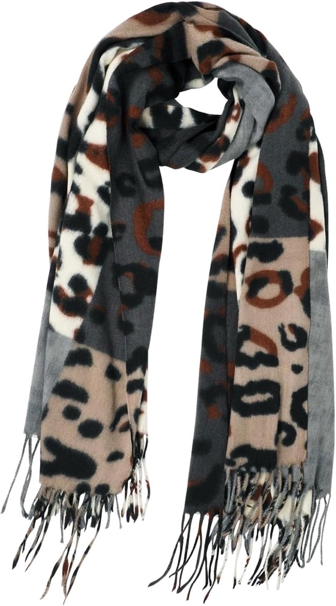 Comfortabele en Modieuze Luipaardprint Sjaal, Warme Sjaal voor Vrouwen in de Winter, Dames Shawls en Wraps Winterwarm, Cadeaus voor Vrouwen bij Kerst Verjaardag
