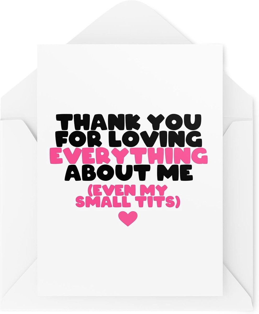 Cards - Bedankt dat je alles over mij liefhebt Kleine T*ts - Valentijnsdagkaarten - Onbeleefde kaarten - Jubileumkaarten - CBH1921
