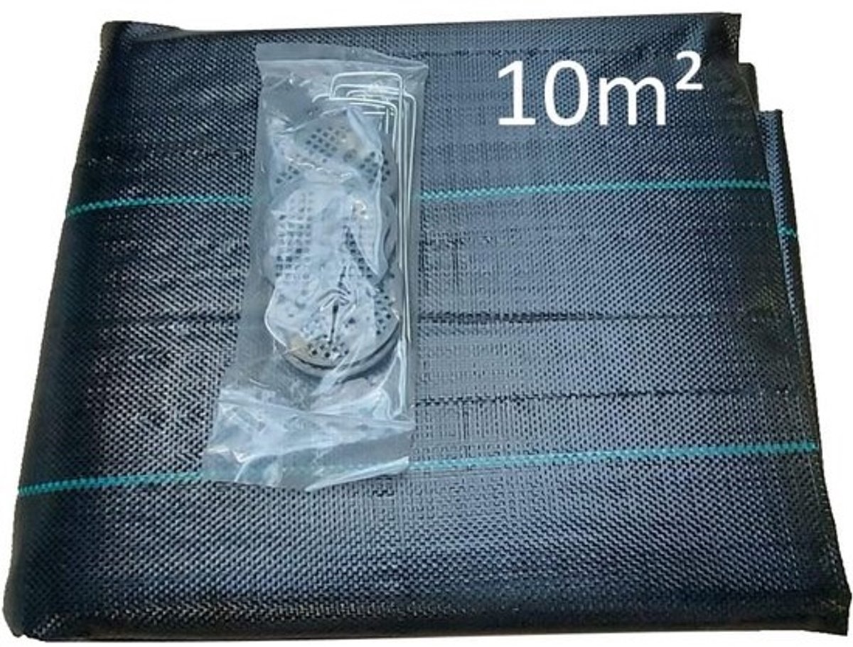 Worteldoek Anti-Onkruid voor Tuin en Bestrating - Waterdoorlatend - 10m² incl. Grondpennen