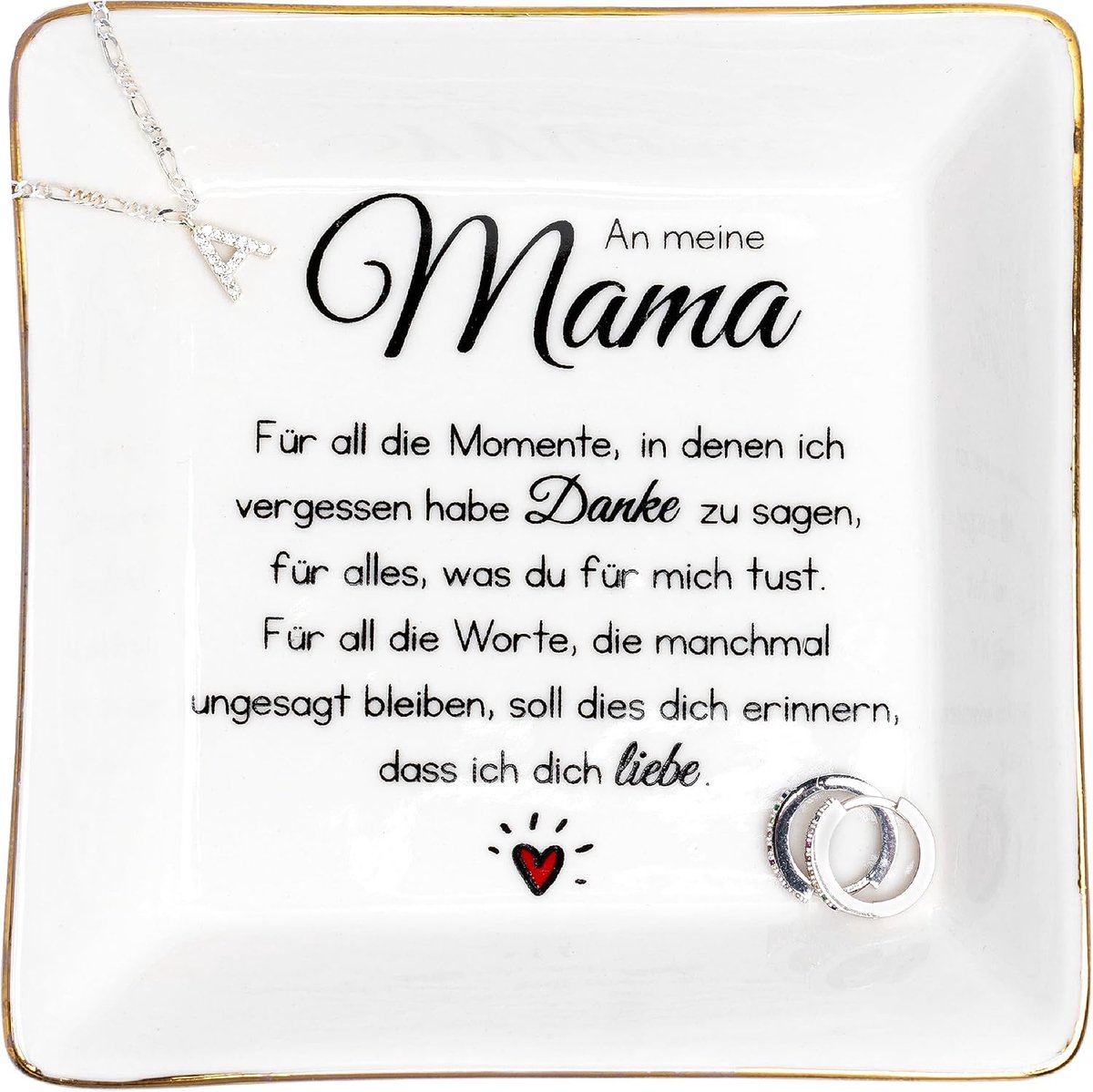 decoratieve schaal | mama-cadeau, verjaardagscadeau, sieradenschaal, sieradendienblad met spreuk | bedankjes voor mama voor verjaardag, Moederdag of Kerstmis