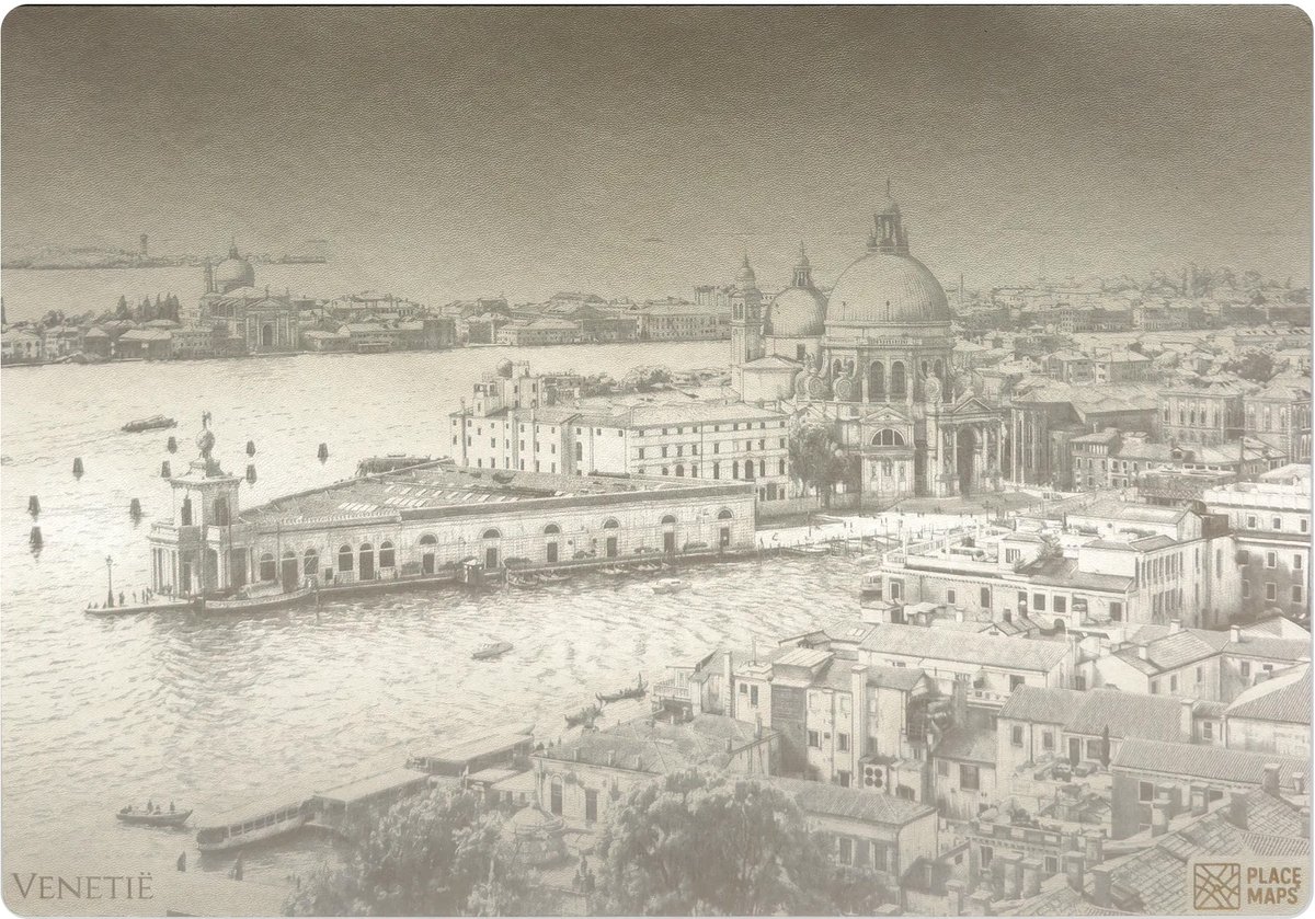 Place Maps Placemat Skyline Venetië - Grand Canal - Kunstleer - Champagne - 1 Stuk