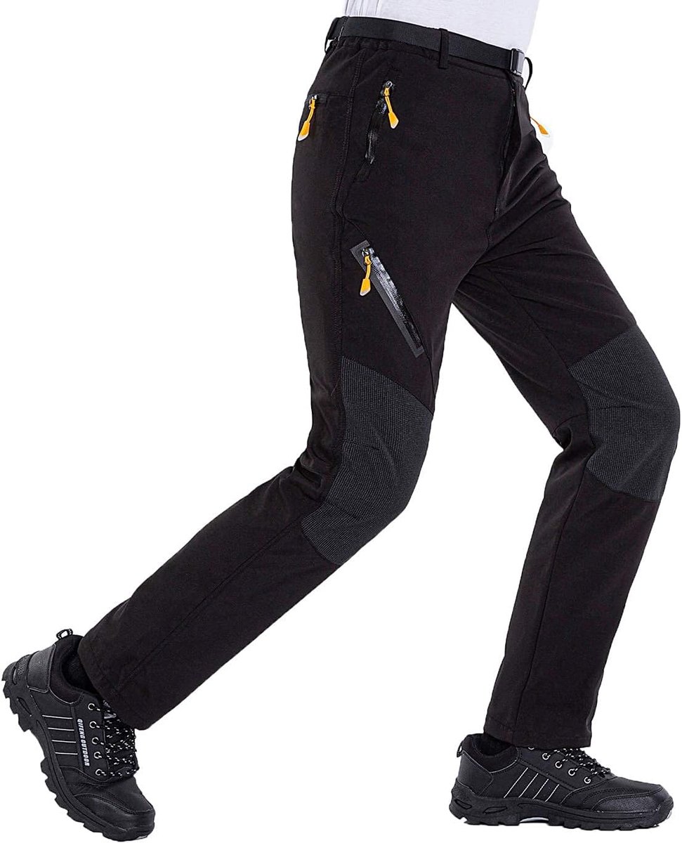 Softshell Lichtgewicht Wandelbroek Outdoor Stretch Sneldrogende Wandelbroek met Ritszakken - - M