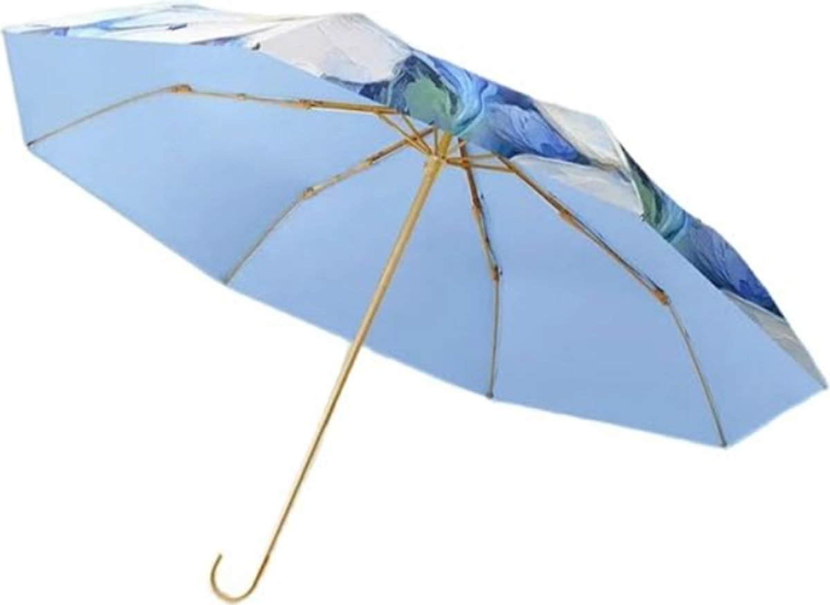 Opvouwbare Paraplu – Compact & Lichtgewicht – Draagbaar – Voor Dagelijks Gebruik – Mini Formaat – Blauw