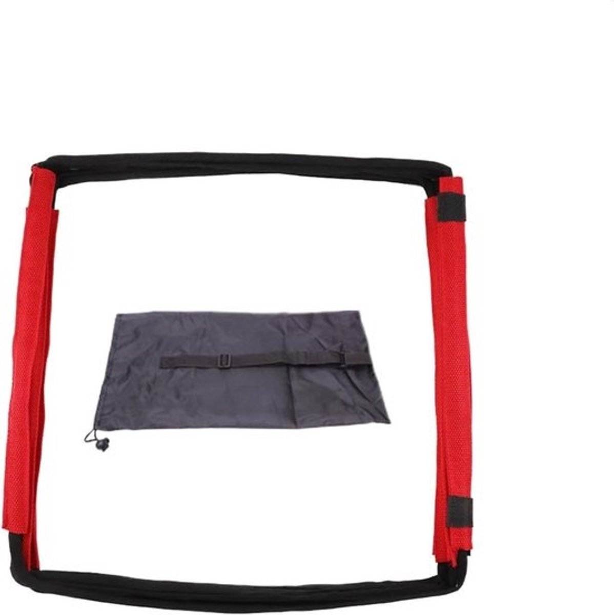 Sport Trainingsladder - Behendigheidstrainer - Verbeter Snelheid - Veelzijdig Gebruik - 42x42x42 cm - Rood