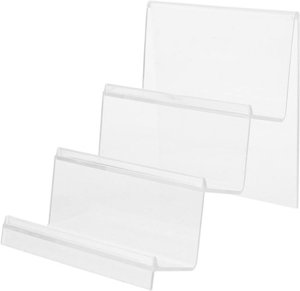 Portemonnee Display - Zonnebrilhouder Organizer - Winkelpresentatie - Drielaagse Structuur - 14 cm Hoog - Transparant