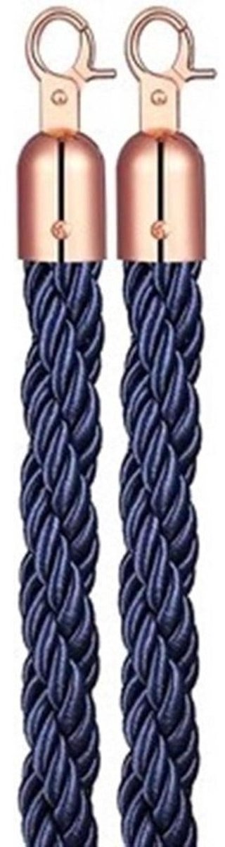 Wachtrij Barrièrekoord - Afzetkoord Rij Controle - Menigtebeheersing Creëren - Metalen Haken - 1.5 m - Blauw