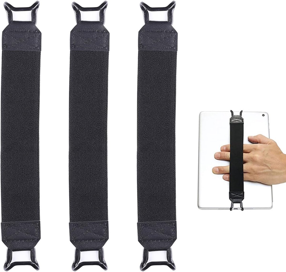 tablet handriemhouder, antislip handriemhouder, biedt een comfortabele en veilige houdervaring, voorkomt dat de tablet uit de handen glijdt, 3 stuks