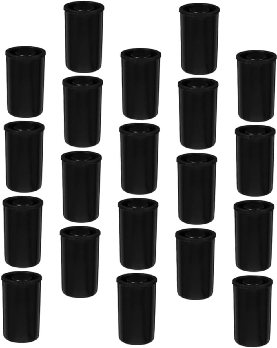 20 Stuks film Filmrolhouder Speel filmrolcontainer Zwart filmrol Filmopslagcontainer Lichtdichte cilindercontainer folie container kleine bus buikspieren Black