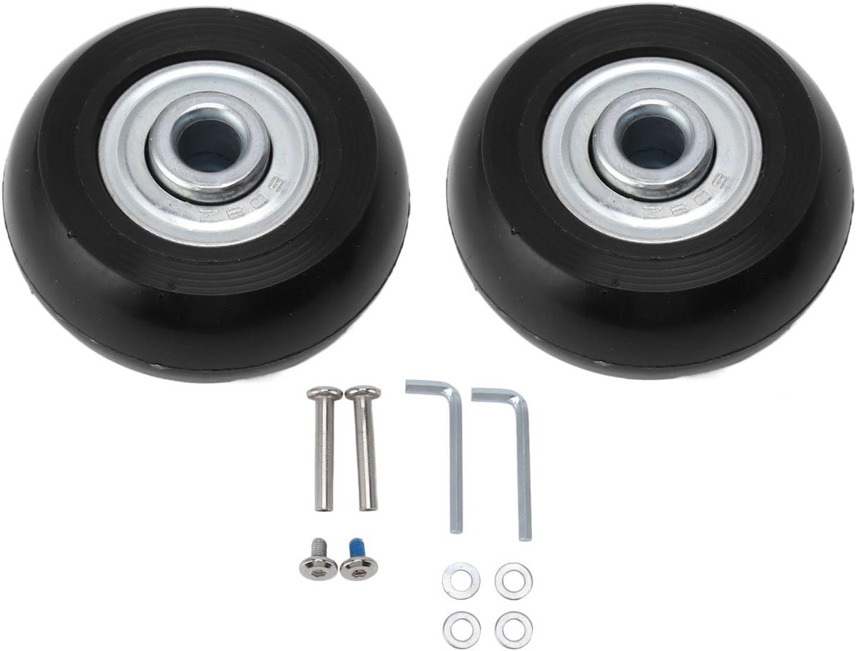 Vervangingsset voor Kofferzwenkwielen, Soepel Reizen, Stille PU-rubberlagerset (45 mm x 18 mm)