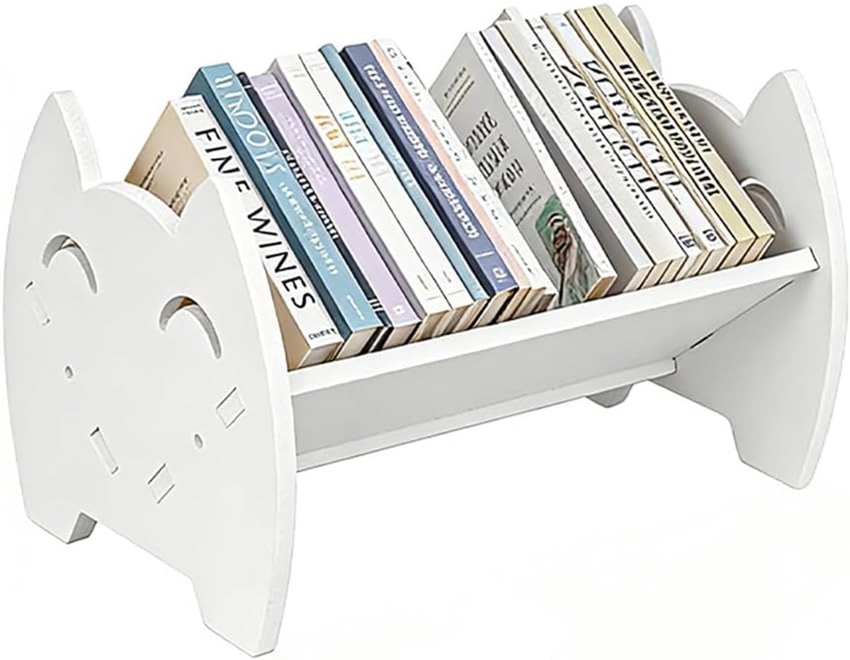 Boekenkast voor kinderen, klein bureau, opbergdisplay, kinderrek, leeshoek, boekenbank, organizer voor kinderkamer, school, kantoor (32 x 21,5 x 19,5 cm)