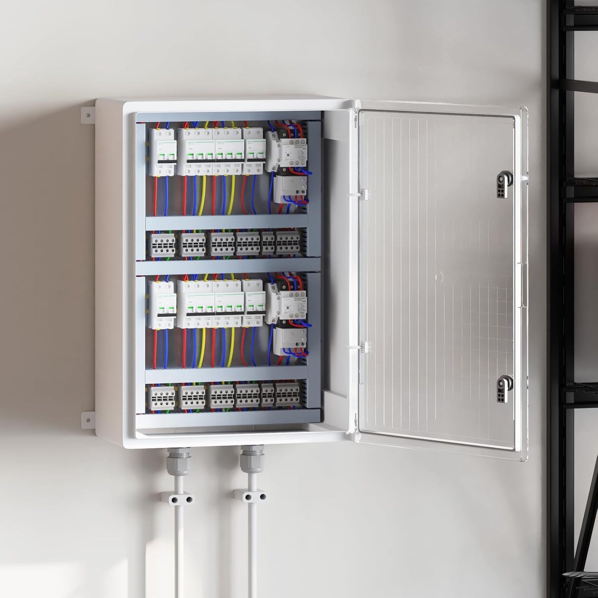 Besturingskast, IP65 waterdicht, grijs, 50 x 24,5 x 70 cm, ABS-kunststof, schakelkast, waterdichte lege behuizing voor automatisering van gebouwen, verdeelkast-vervanging 4106518