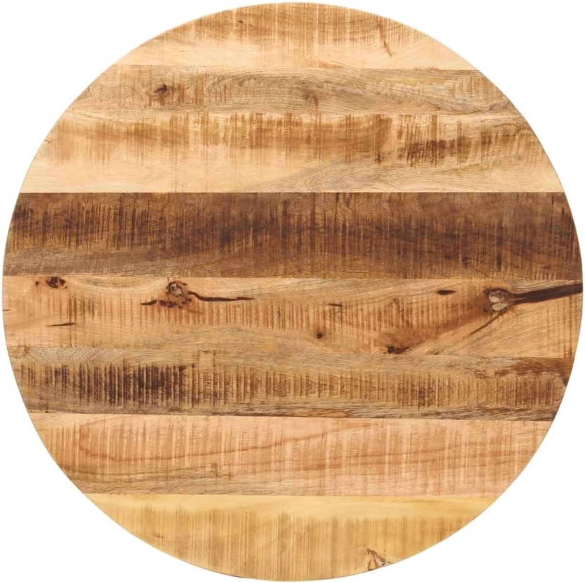 Eettafelblad, vervangingsplaat voor tafel, houten tafelblad, geschikt voor restaurant, hotel, café, eetkamer, Ø 70 x 2,5 cm, rond, ruw massief mangohout