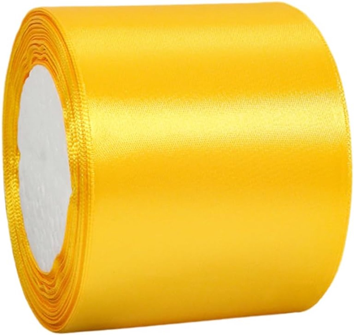 Lint goudgeel 75 mm breed cadeaulint satijn, 22 m satijnen linten goudgeel dik lint decoratielint zijden lint cadeaulint voor het decoreren knutselen jurk bruiloft