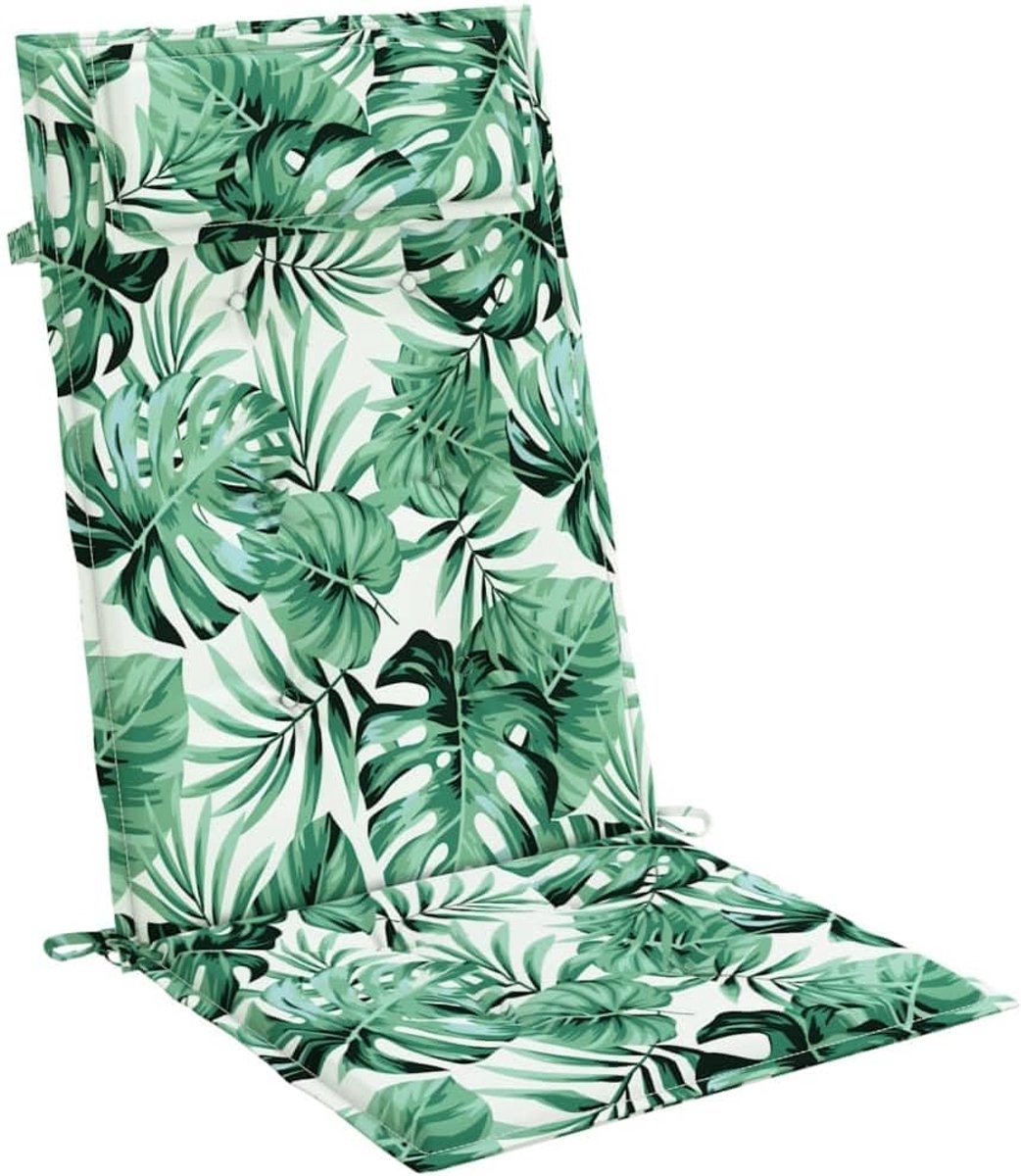 Stoelen, hoge rugleuning, tuin, outdoor, van Oxford-stof, bladpatroon, 120 x 50 x 3 cm, kussen voor buitenstoelen, 120 x 50 x 3 cm, kussen voor eetkamerstoelen buiten