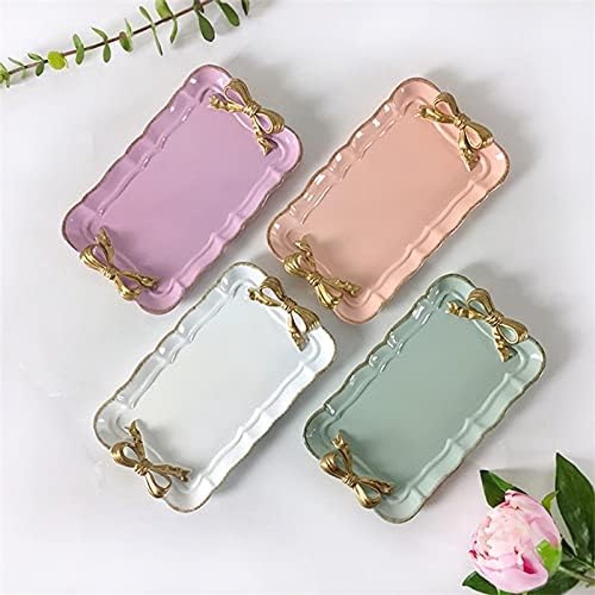 Fruitschaal Nordic Fruit Dessert Plaat Rechthoek Vierkante Ronde Sieraden Schotel Oorbellen Ketting Ring Opbergplaten Party Cake Decoratie Lade Fruit Bowl (Color : Rectangle white)
