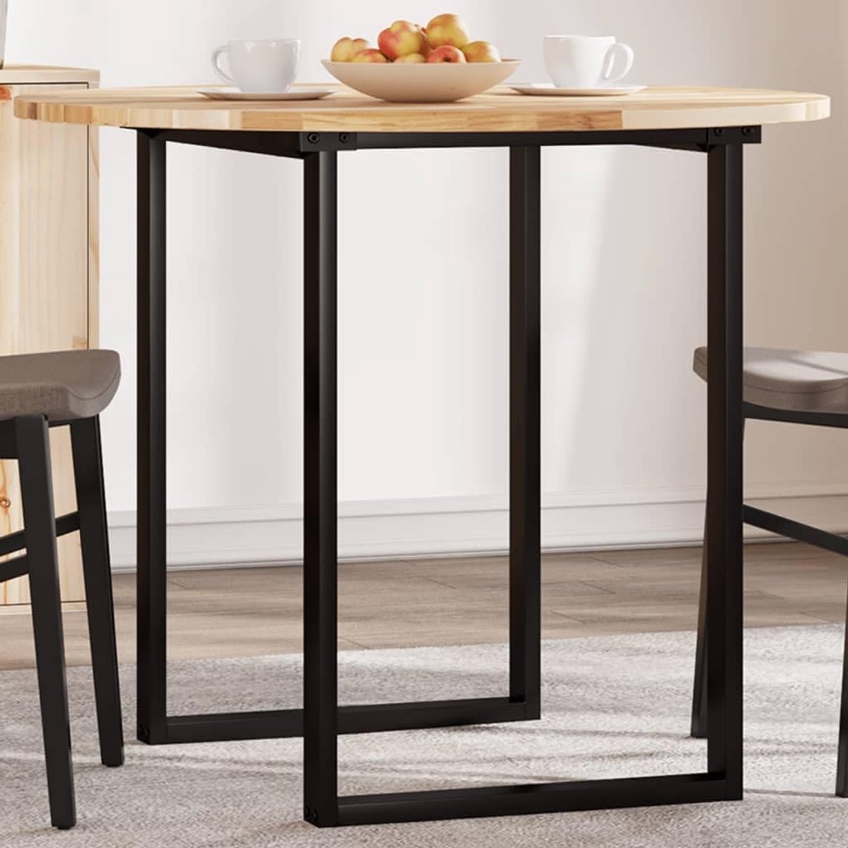 Vervangend tafelblad, eettafelblad, houten tafelblad, vervangingsplaat voor tafel, geschikt voor restaurant, eetkamer, café, hotel, rond, Ø90 x 2 cm, massief hout, acacia