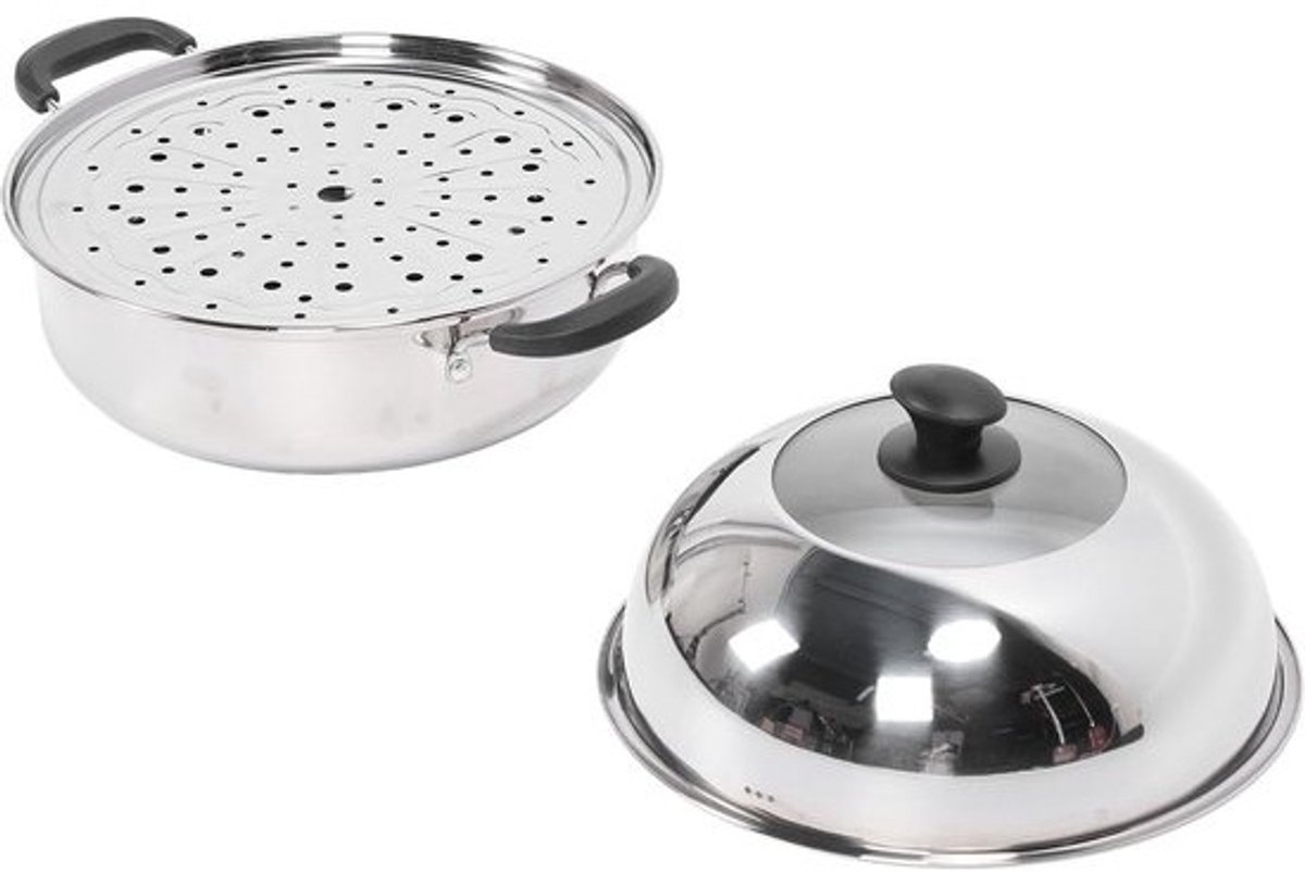 Stoompot met Deksel - Kookpot Voorraadpot - Vis Zeevruchten Stomen - Verdikt Roestvrij Staal