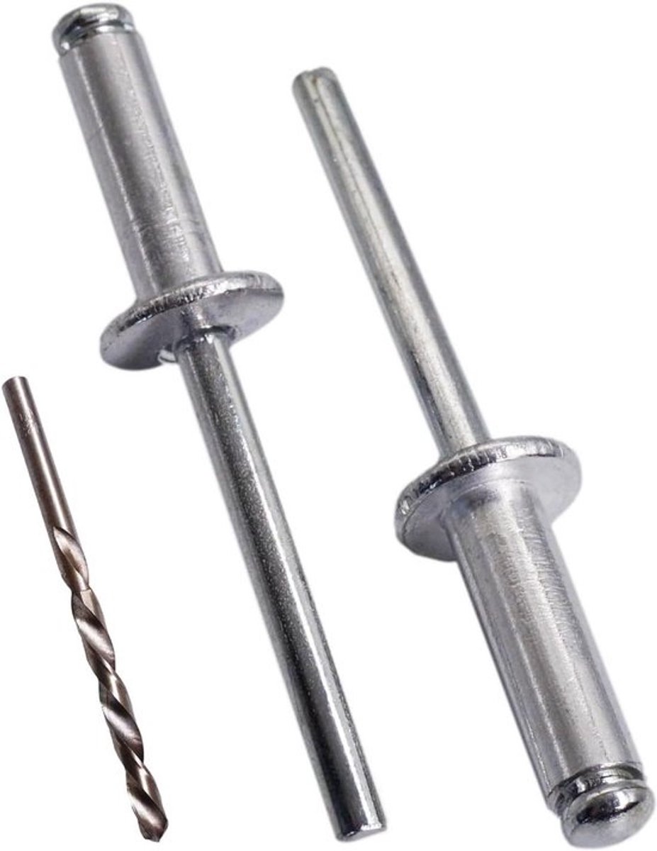 Blinde Klinknagels - Popnagels Aluminium - Metalen Verbinden - Met Stalen Doorn - 6 x 18 mm - Aluminium