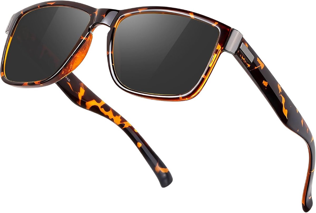 gepolariseerde zonnebril voor heren en dames UV400 bescherming Klassieke vierkante zonnebril Lichtgewicht frame voor autorijden, vissen, reizen, sporten