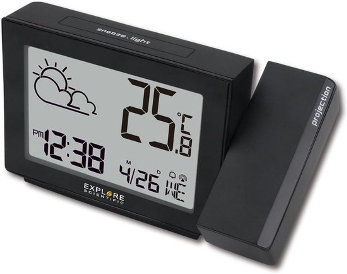 Projectieklok met Weerradio en Binnen Temperatuurweergave