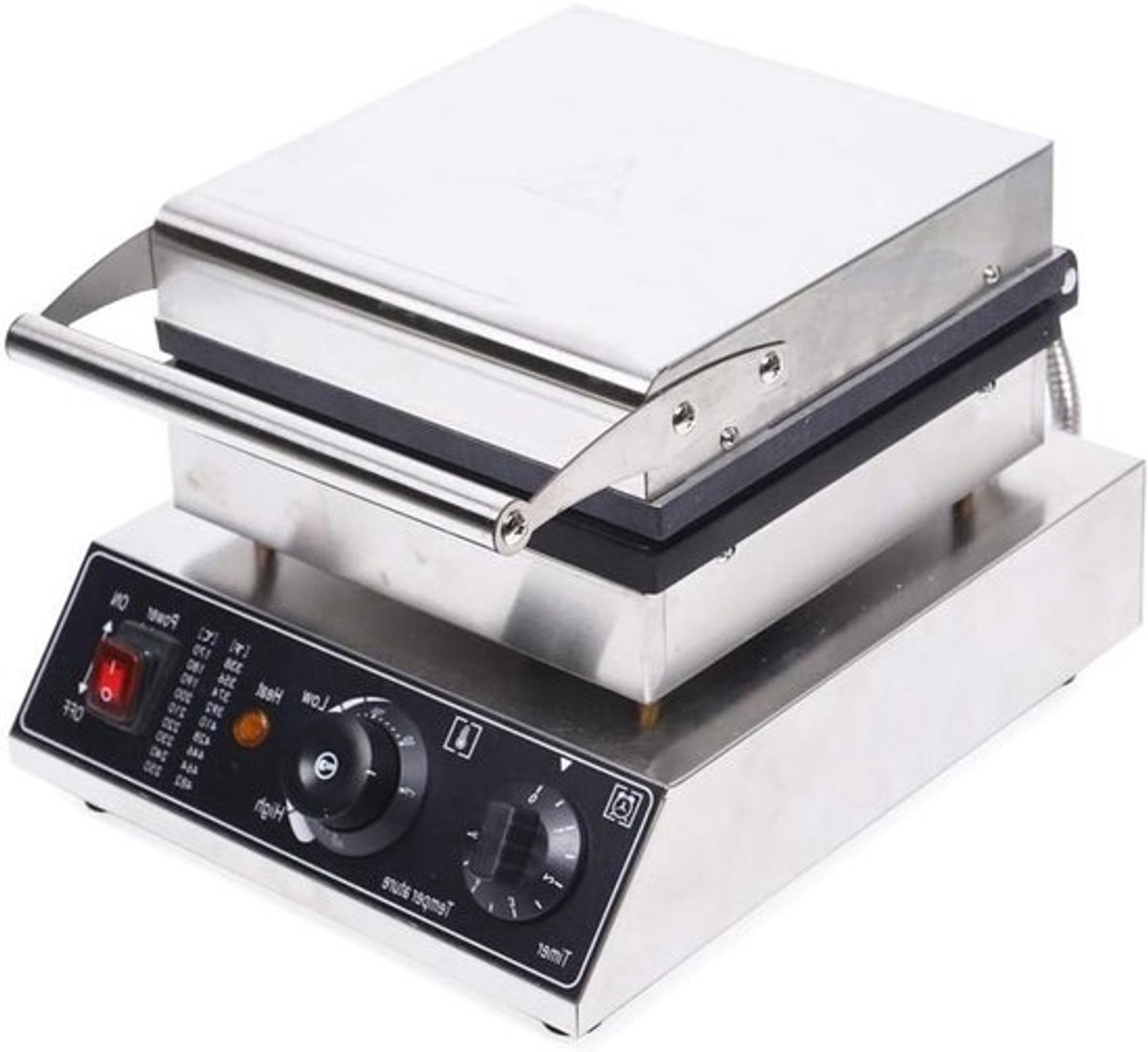 Wafelijzer - Apparaat - Lekkere Wafels Maken - Verstelbare Temperatuur - 4 Wafels - Zilver