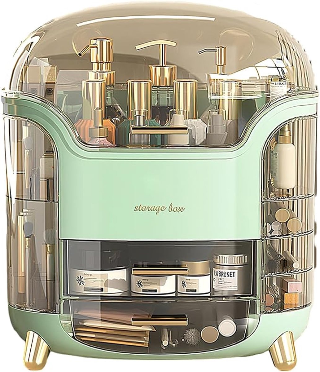 Make-up Organizer met Deksel – Grote Capaciteit | Cosmetica Organizer voor Make-uptafel | Minimalistisch Design