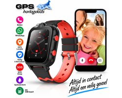 GPSHorlogeKids© - GPS horloge kind - smartwatch kinderen - WhatsApp - 4G videobellen - spatwaterdicht - SOS alarm - Dual Camera - gezichtsherkenning - incl. SIM - DUO Zwart