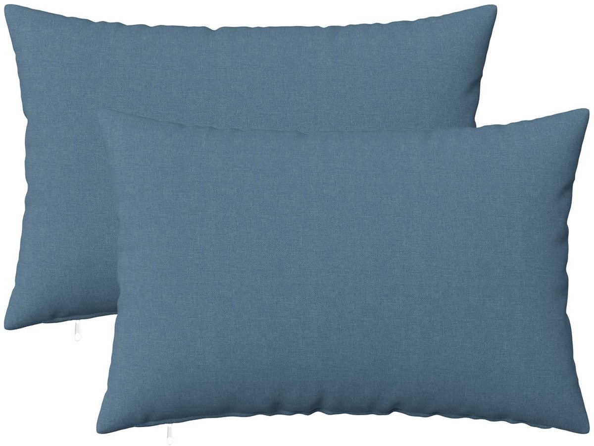 vidaXL Dekenkussen - 2 - st - HEERLEN - Jeans - Blauw - 50 - x - 70 - cm - Stof Jeans Blauw