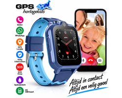 GPSHorlogeKids© - GPS horloge kind - smartwatch kinderen - WhatsApp - 4G videobellen - spatwaterdicht - SOS alarm - Dual Camera - gezichtsherkenning - incl. SIM - DUO Blauw