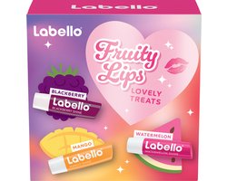 Labello Fruity Lips geschenkset vrouwen - Giftset - Sint Cadeau - Kerst Cadeau - Cadeauset met 3x Labello