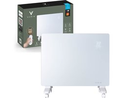 Varin® Smart Design Elektrische kachel - 1500 Watt - 65x55cm - Helder wit glas - IP24 - Met…