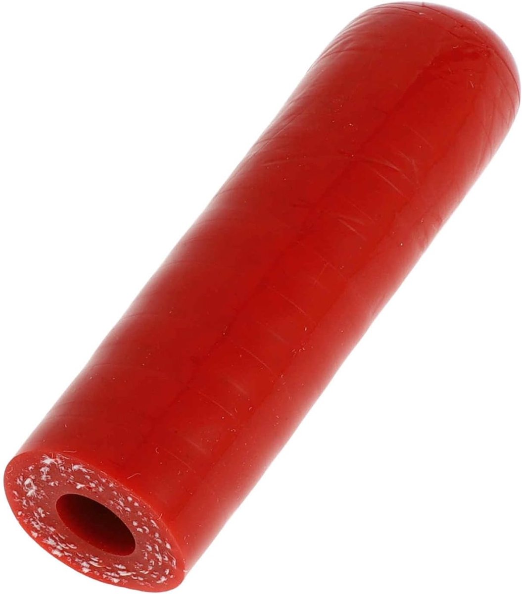 Dailygoods- Siliconen Slang Eindkap - Rood - 50 mm Lengte - 8 mm Binnendiameter - Meerlaags Weefsel - Temperatuurbestendig tot 300℃ - Slangafsluiter