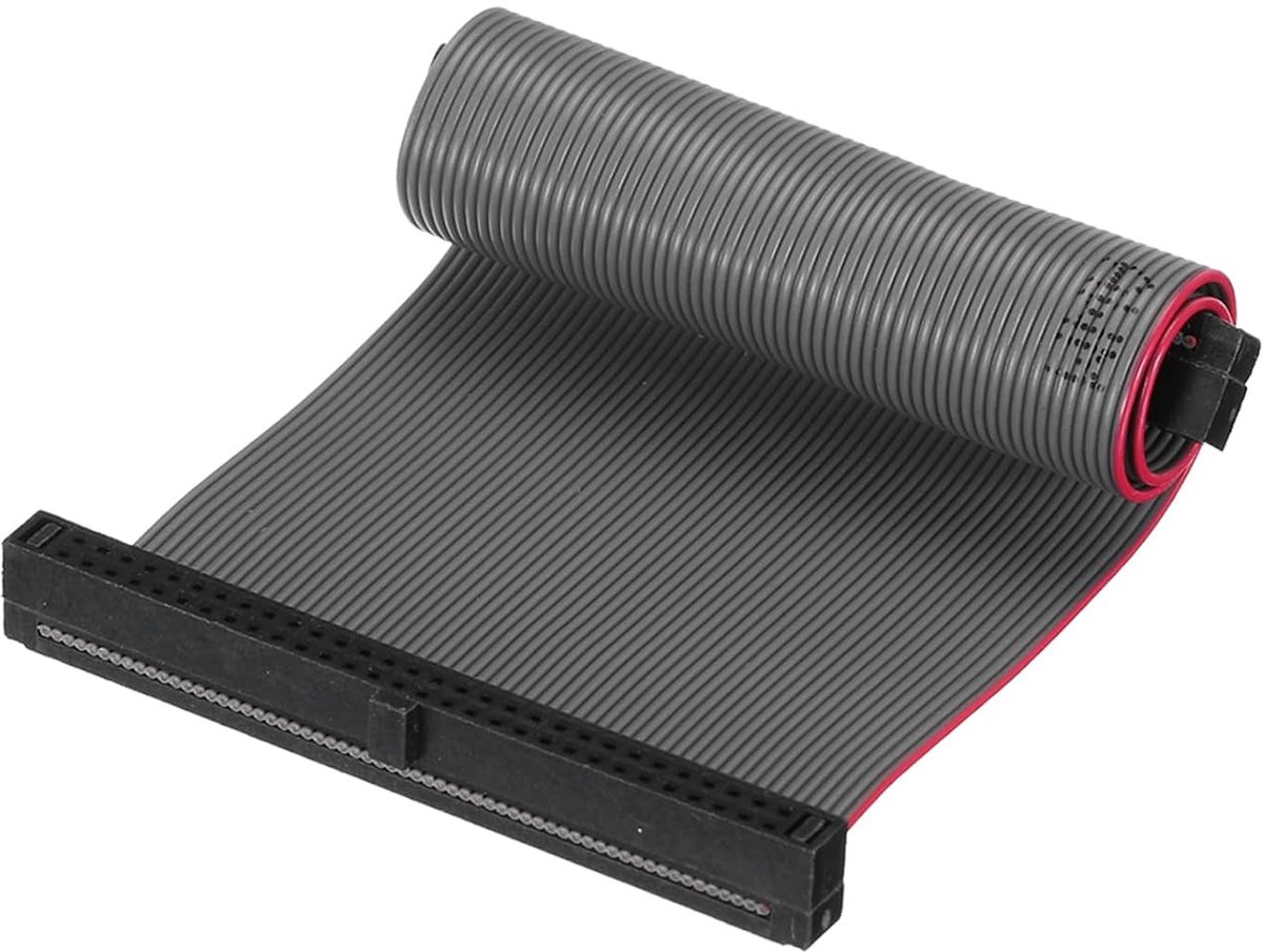Platte kabel, FC/FC-aansluiting, type A, 60-polig, pitch 1,27 mm, lengte 10 cm, donkergrijs