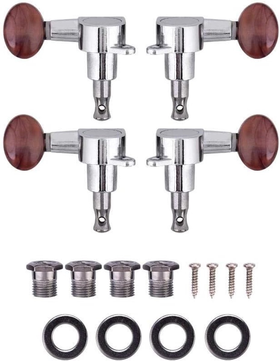 Stimmwirbel,Stimmwirbel Mechaniken Tuning Pegs 2R 2L Mechaniken Stimmwirbel für Ukulele