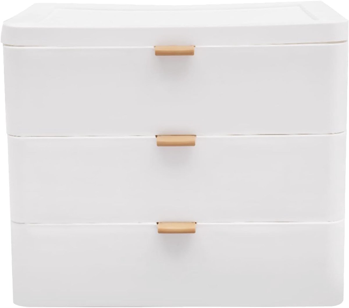 Bureau-opbergdoos van kunststof, organizer met lade, ruimtebesparend, wit (3 laden)