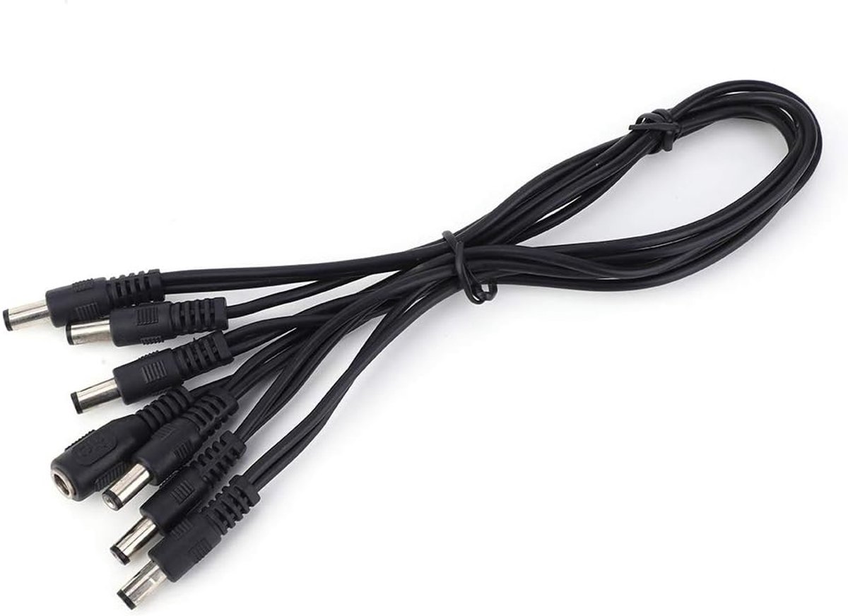 1 Tot 6 Rechte Serieschakeling Voedingsadapterkabel Effectpedaal voor Elektrische Gitaar Multi-effectpedalen Netsnoer 9V DC Parallelle Uitgang Hoge Sterkte Metaal Rubber
