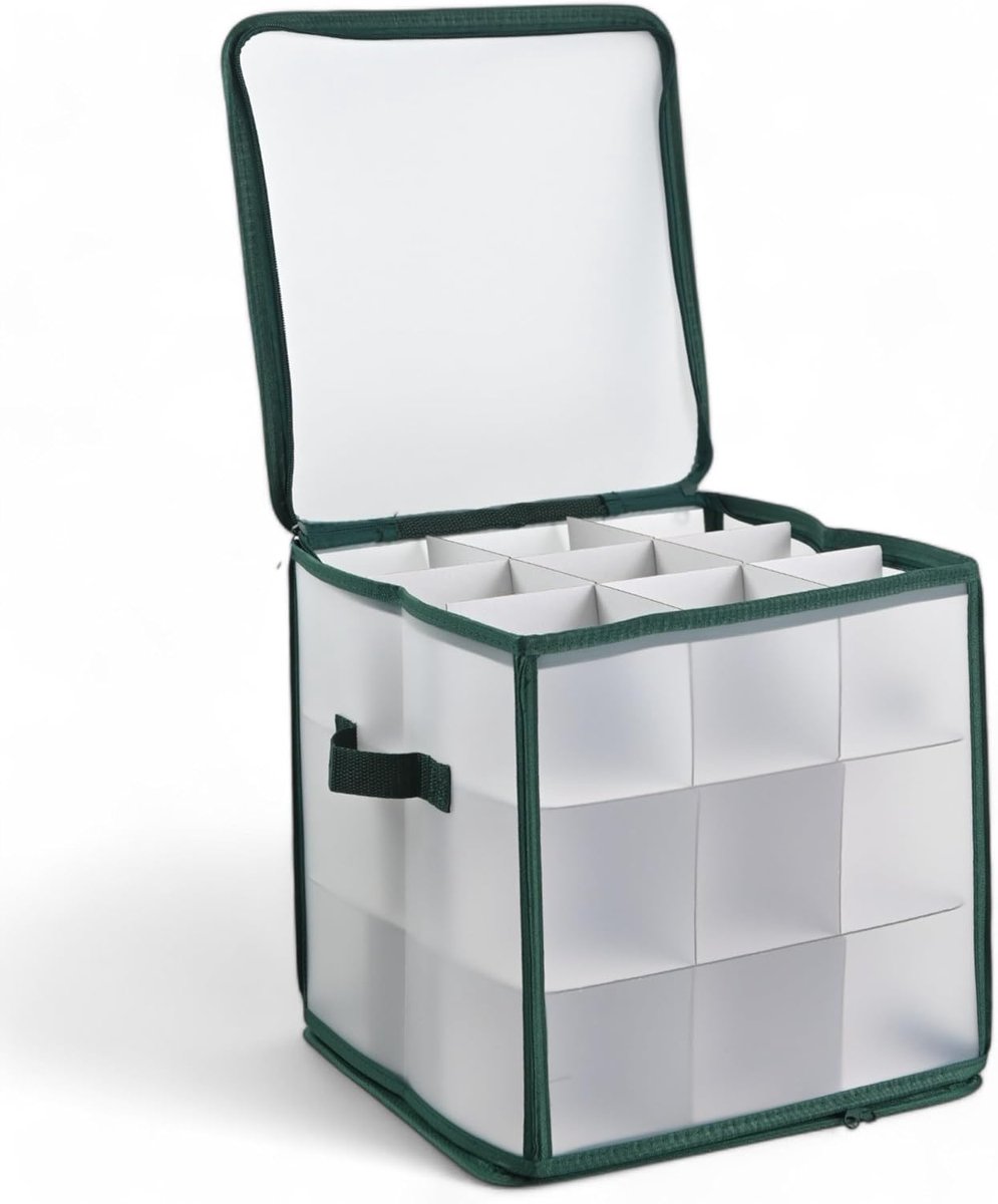 Dailygoods- Opbergdoos met deksel - Opvouwbaar - Transparant - Voor kerstballen - Voor 27 stuks - Ruimtebesparend en georganiseerd - Opbergbox