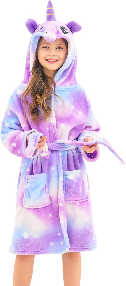 Badjas voor Meisjes Zachte Fleece Badjassen met Capuchon