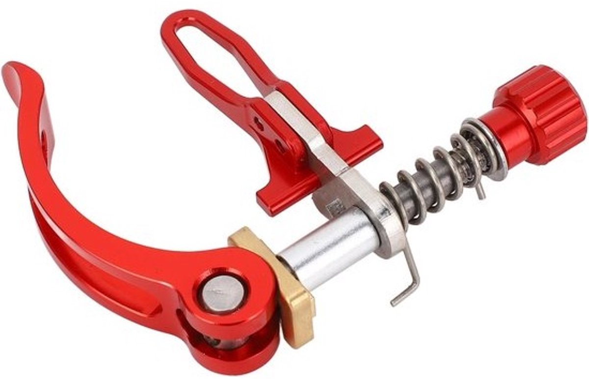 Zadelpen Klem - Zadelpenklem Snelspanner - Fiets Zadel Verstellen - Snelle Ontgrendeling - 31.8 mm - Rood