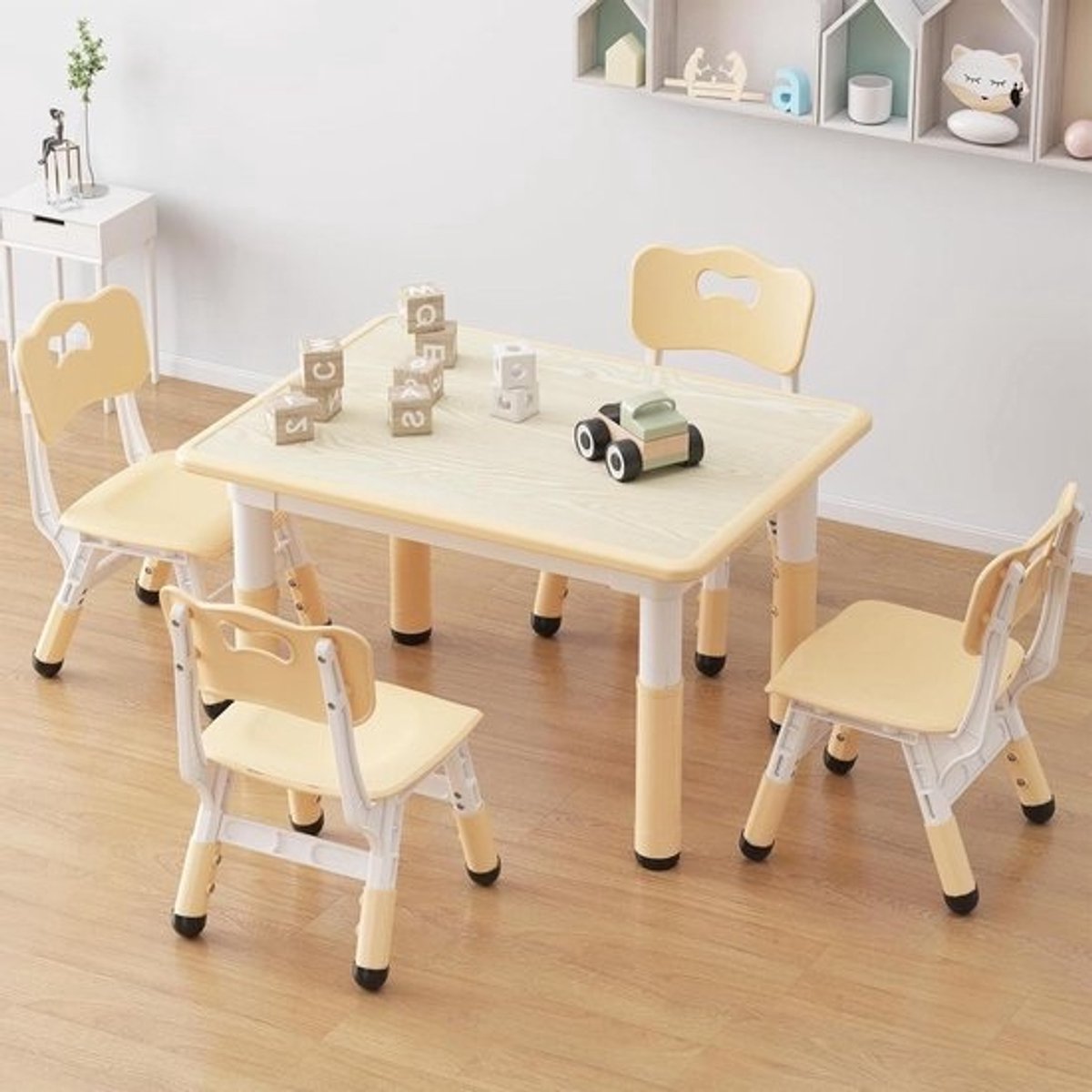 Kinderbureau met stoelen - Kindertafel set - Spelen en leren - In hoogte verstelbaar