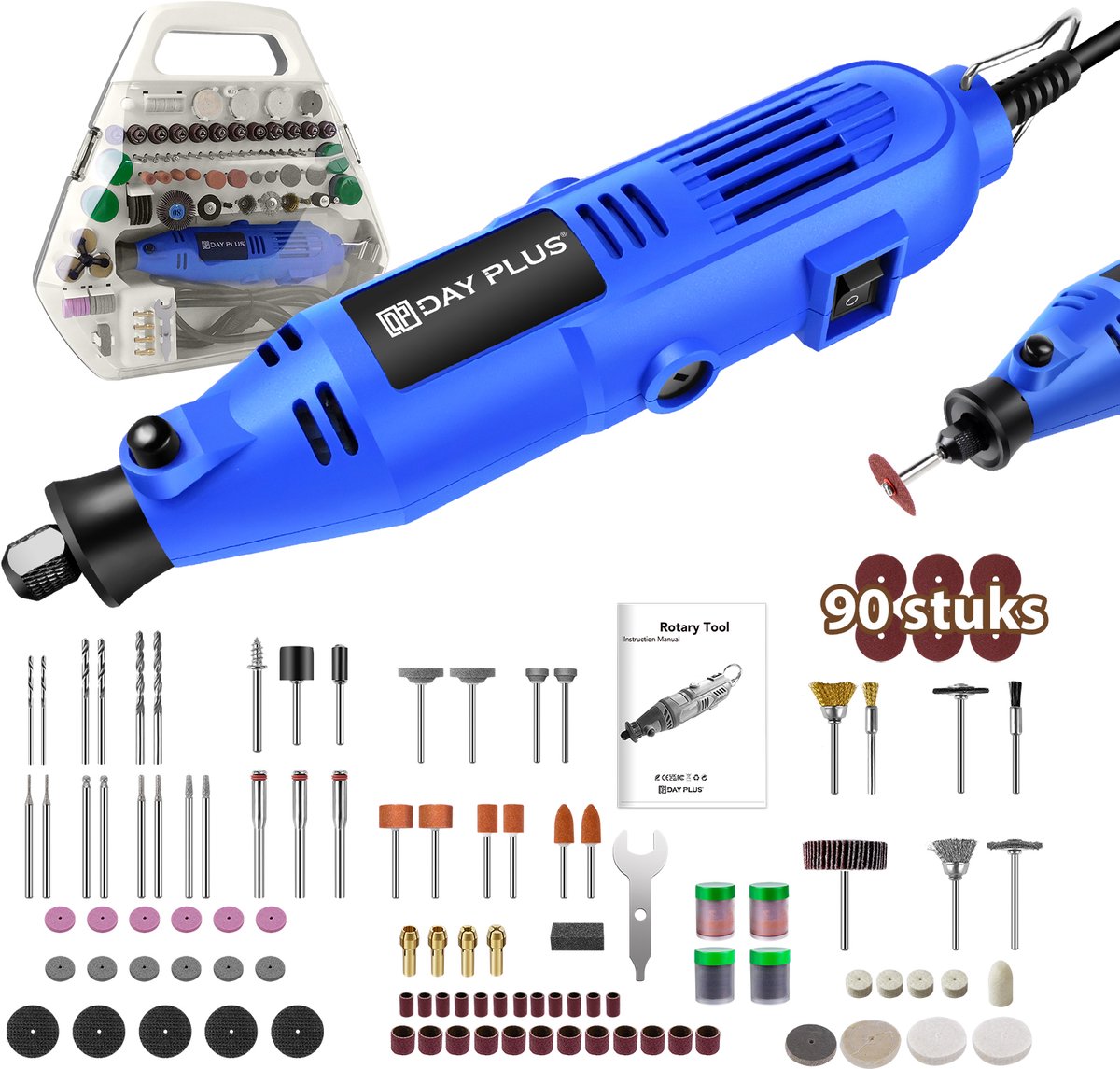 Elektrische Roterende Multitool - 252 stuks accessoires - Graveren, Schuren, Polijsten, Snijden & Roest Verwijderen, Complete Zubehör‑set voor DIY en Klussen