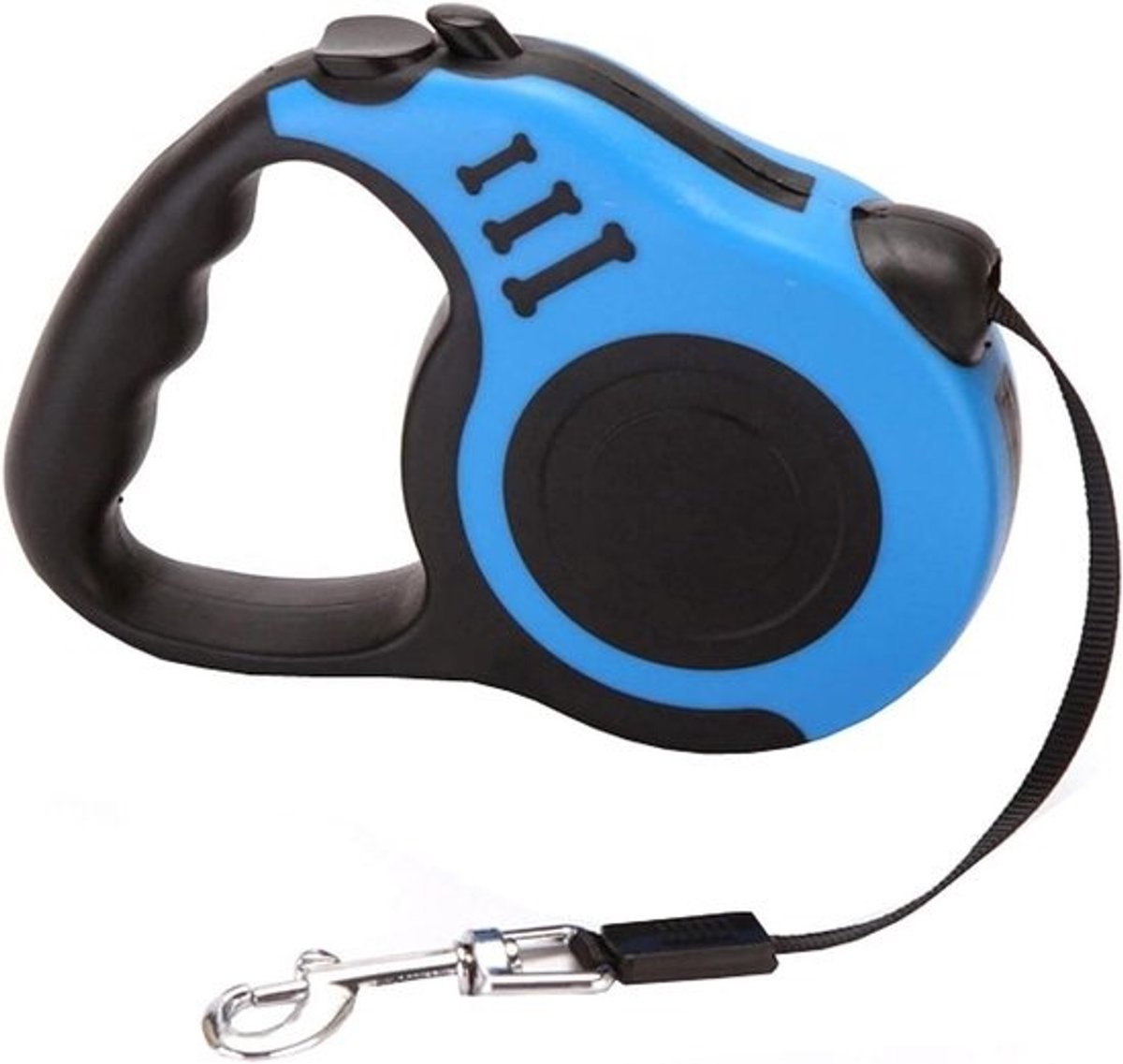 Oprolbare Hondenriem - Huisdierenlijn Uittrekbaar - Veilig Wandelen - Comfortabele Grip - 5 Meter - Blauw