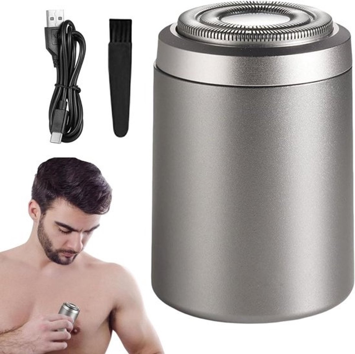 Elektrisch Scheerapparaat - Reisscheerapparaat Snor Trimmer - Draadloos Scheren Overal - IPX7 Waterdicht - 6600 tpm - Aluminium