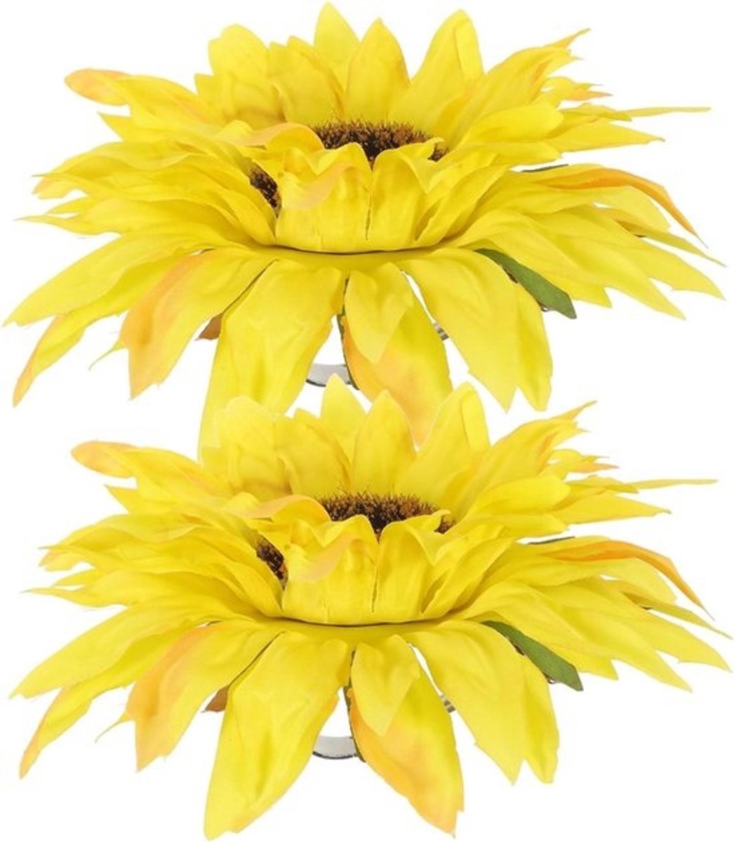 Gordijnbinders Zonnebloem - Gordijnclips Decoratie - Gordijnen Ophangen - Decoratief Zonnebloemontwerp - 17 cm - Geel