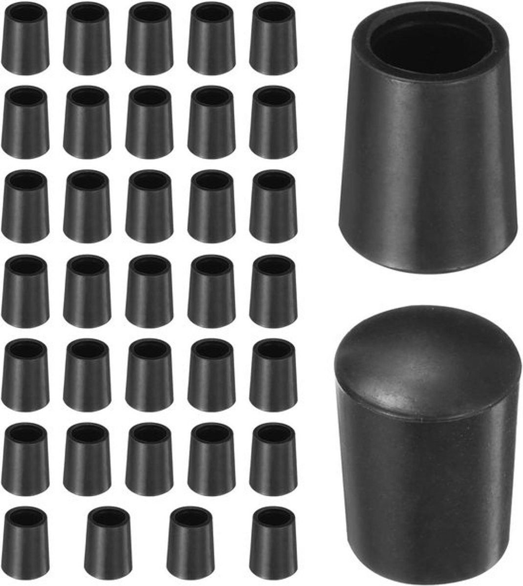 Dopjes voor Stoelpoten - Stoelpootbeschermers Vloerbeschermers - Vloeren Beschermen - Antislip PVC Materiaal - 36 stuks 8 mm - Zwart