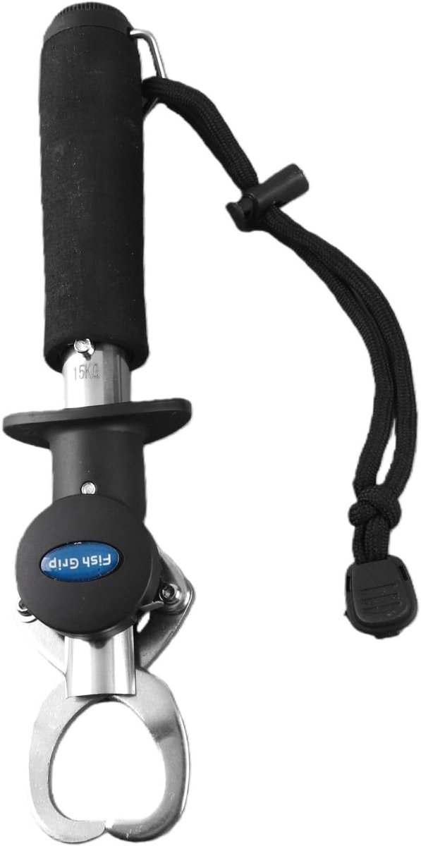 Dailygoods- Visgrijper met 15 kg weegschaal - Roestvrij staal - Automatische openingsveer - Comfortabele grip - Anticorrosie - Waterdicht - Vishouder