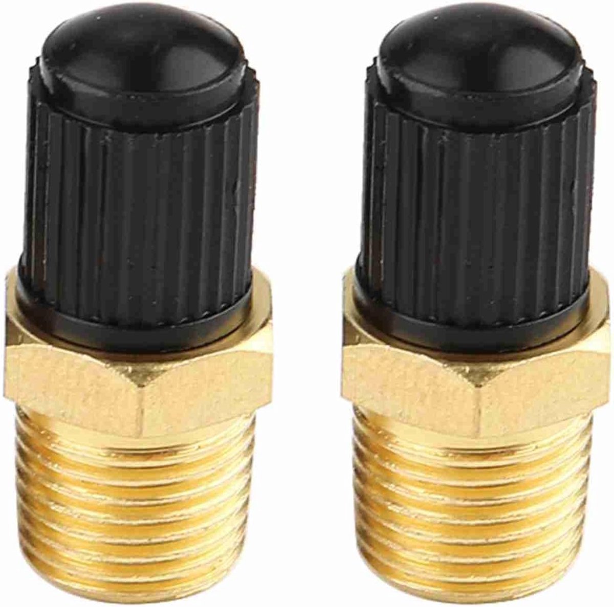 Dailygoods- Luchtcompressorklep 2 Stuks - Tankvulventiel - Messing - 200-300 psig - Robuust - Beschermingskap - Tankventiel
