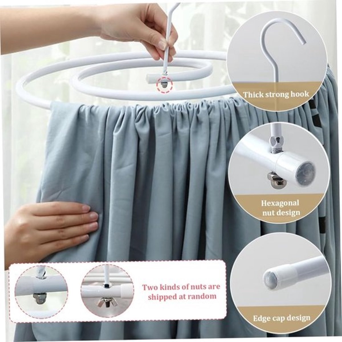 Bedspanners Set - Lakenhangers Spiraal - Beddengoed Organiseren - Ruimtebesparend Ontwerp - 45x45 cm - Wit